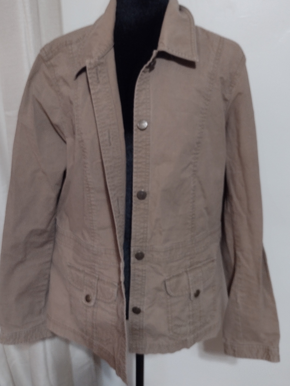 Eddie Bauer Tan Casual Button-Front Utility Jacket